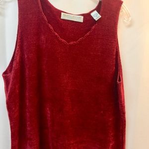 RED CHENILLE CAMISOLE SIZE LARGE